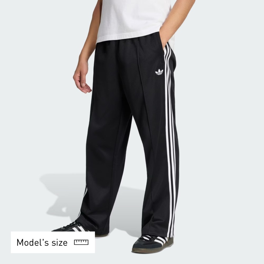 adidas Black Track Pants with White Three Stripes